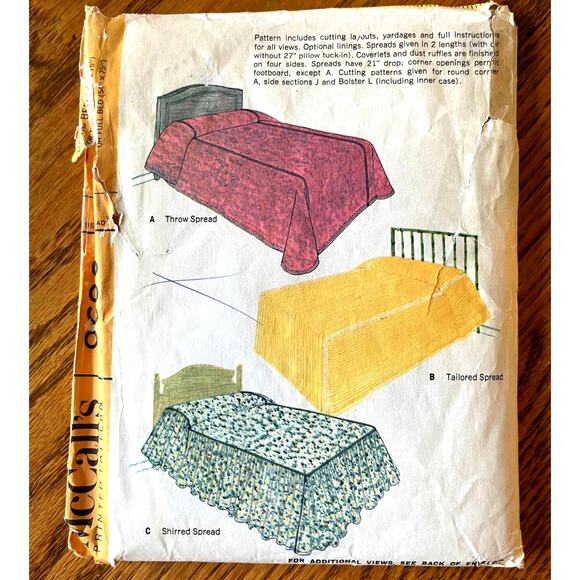 UNCUT Vintage 1960s McCalls 8686 Home Sewing Pattern Bed Covers Twin Full - Picture 1 of 3